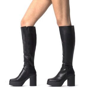 LAMODA Slick Nicks Knee High Platform Boots
